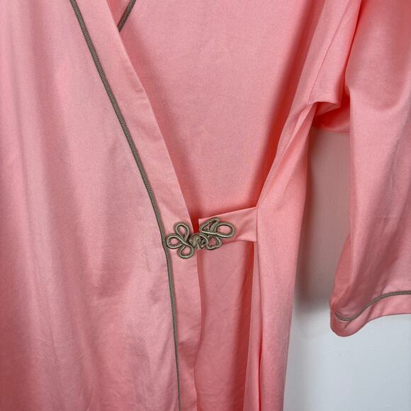 Vintage Vanity Fair Collectibles Robe Pink Gold Trim Dacron Nylon USA size 10 - Picture 5 of 14